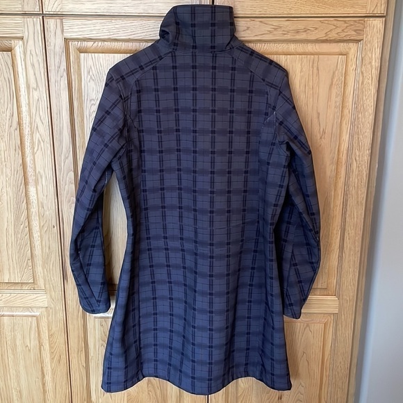 Vuarnet Long Plaid Funnel Neck Fall Coat - Picture 5 of 10